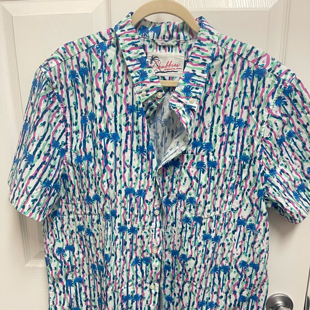 Chubbies Palm Tree Pattern Button Down - image 2